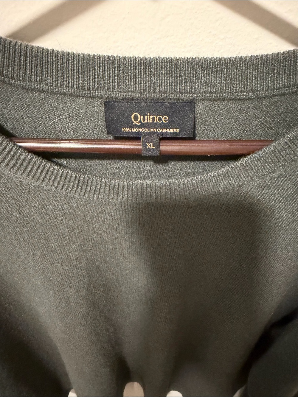 Quince Mongolian Cashmere Sweater Womens Size XL dark moss Long Sleeve - Picture 2 of 7